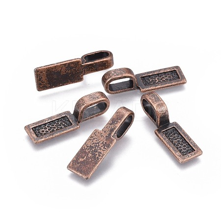 Tibetan Style Alloy Glue-on Flat Pad Bails TIBE-4710-R-NR-1