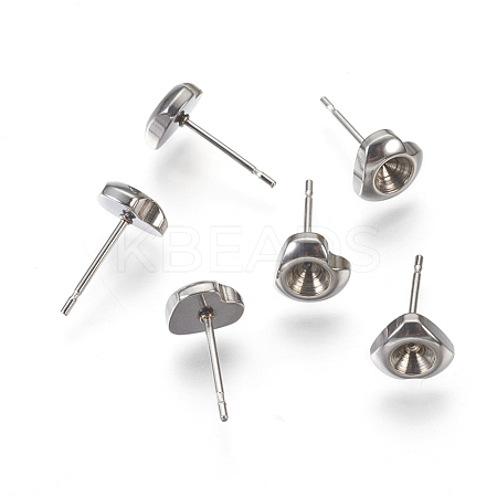 304 Stainless Steel Stud Earring Settings STAS-I097-011P-1