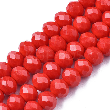 Opaque Solid Color Glass Beads Strands EGLA-A034-P8mm-D22-1