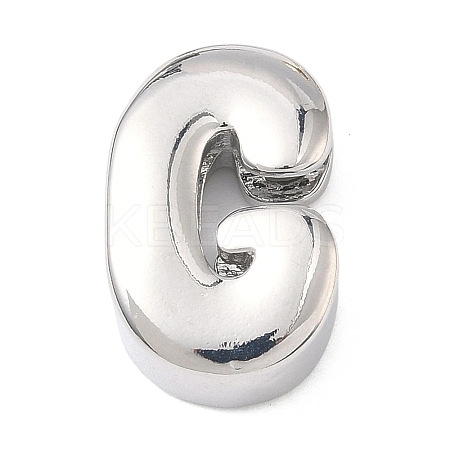Brass Initial Beads KK-B167-27P-01G-1