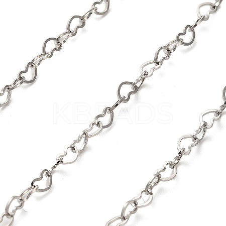 304 Stainless Steel Heart Link Chains CHS-A016-32P-A-1