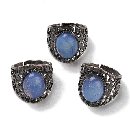 Opalite Oval Adjustable Rings RJEW-K271-06R-19-1