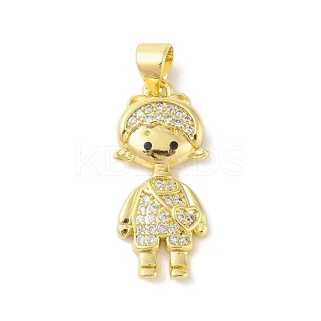 Rack Plating Brass Cubic Zirconia Pendants KK-S380-30G-04-1