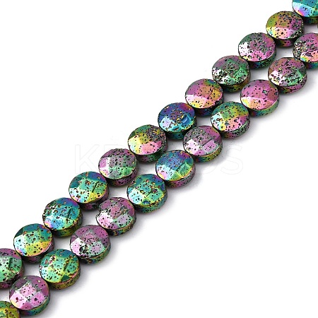 Electroplated Natural Lava Rock Beads Strands G-A256-F01-01I-1