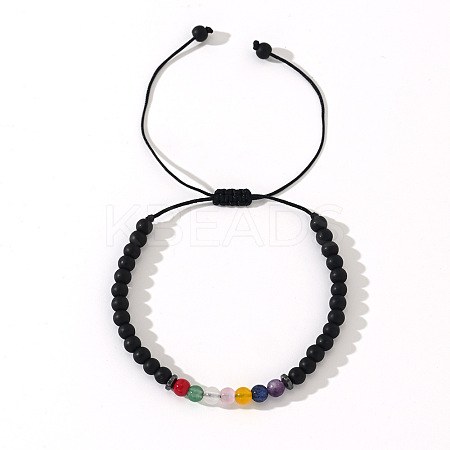 Natural Mixed Gemstone Beads Braided Bead Bracelets SJ0485-8-1