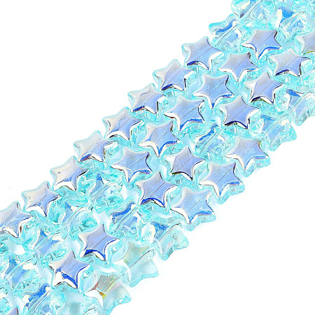 Electroplate Transparent Glass Beads Strands EGLA-N056-04A-B01-1
