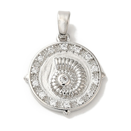 Rack Plating Brass Micro Pave Cubic Zirconia Pendant KK-U027-15P-1