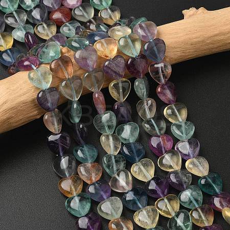 Natural Green Purple Yellow Fluorite Beads Strands G-NH0048-A01-01-1