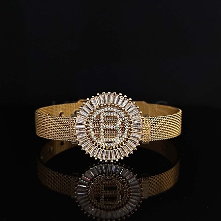 Brass Micro Pave Clear Cubic Zirconia Bangles for Women FS-WGA7409-02-1