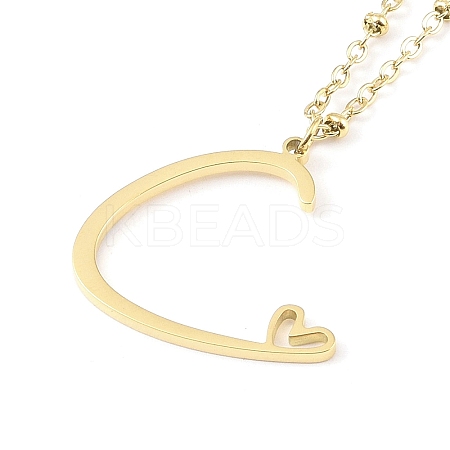 304 Stainless Steel Pendant Necklaces NJEW-H029-02G-C-1