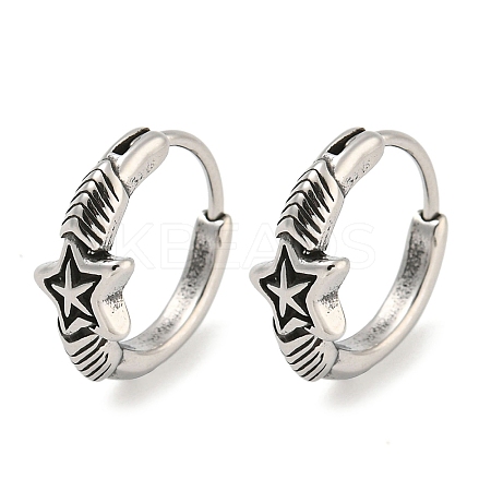 316 Surgical Stainless Steel Hoop Earrings EJEW-D096-13H-AS-1