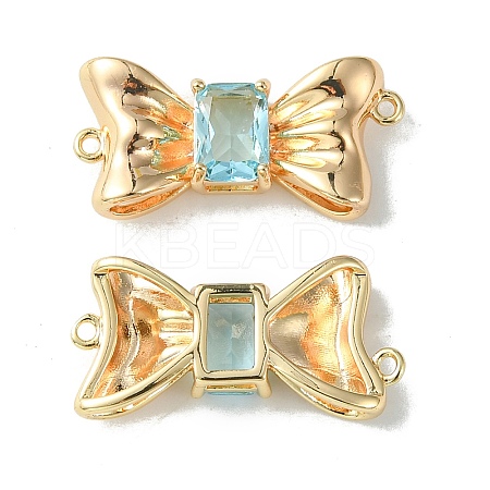 Brass Pave Cubic Zirconia Connector Charms KK-L208-01G-02-1