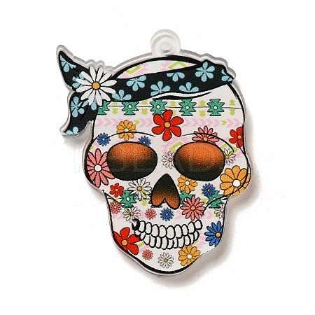 Halloween Theme Printed Acrylic Pendants OACR-Q056-01B-1