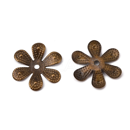 6-Petal Iron Bead Caps IFIN-WH0070-06AB-1