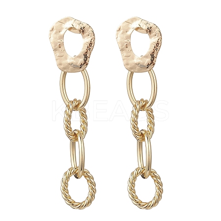 Brass Oval Dangle Stud Earrings EJEW-JE06686-1