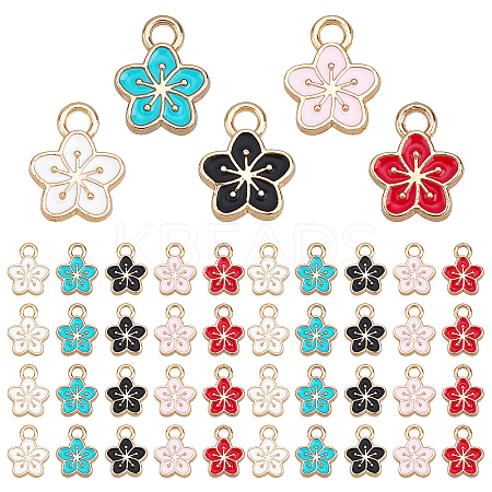 Light Gold Plated Alloy Enamel Charms ENAM-PH0001-52LG-1