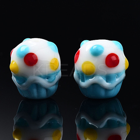 Handmade Bumpy Lampwork Beads Strands LAMP-N021-030-1