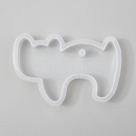 Halloween DIY Cat Shape Pendant Silhouette Silicone Molds DIY-P006-46-1