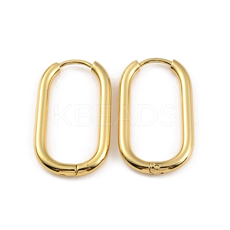 Ion Plating(IP) 304 Stainless Steel Oval Hoop Earrings X-EJEW-M218-02B-G-1