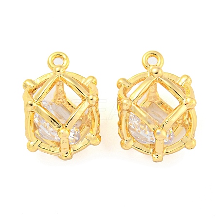 Brass Pave Cubic Zirconia Pendants KK-M286-13G-1