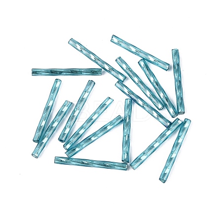 Baking Paint Glass Twist Bugle Beads GLAA-WH0039-11J-1
