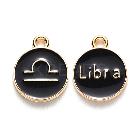 Alloy Enamel Pendants X-ENAM-S124-01A-08K-1