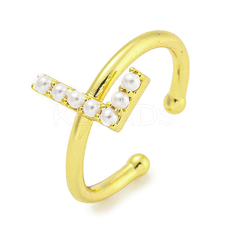 Rack Plating Brass Open Cuff Rings for Women RJEW-F162-01G-L-1