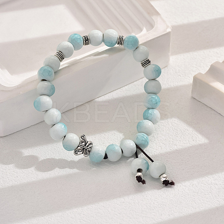 Cute Ceramic Bead Bracelet with Adjustable Colorful Beads for Women YE1843-3-1