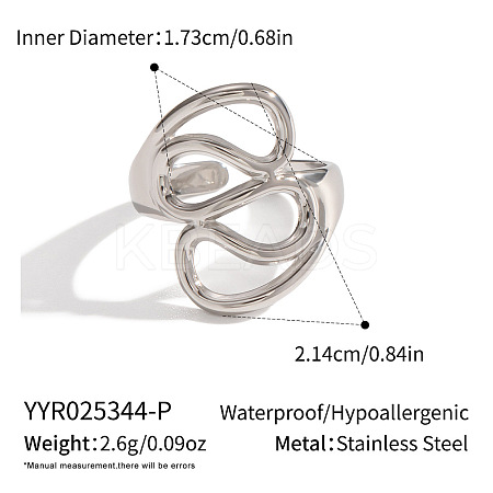 Adjustable 304 Stainless Steel Open Cuff Rings for Women SZ1207-5-1