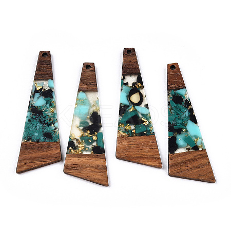 Transparent Resin & Walnut Wood Big Pendants LS-RESI-TAC0017-71-A02-1
