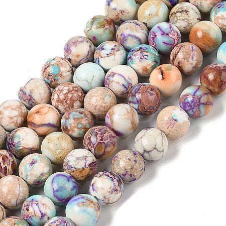 Dyed Natural Regalite/Imperial Jasper/Sea Sediment Jasper Beads Strands G-B124-C01-20-1