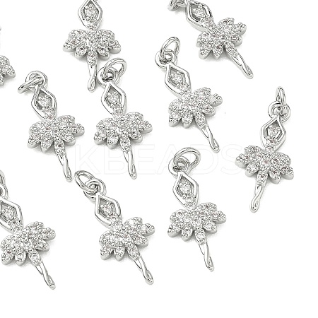 SHEGRACE Brass Micro Pave Cubic Zirconia Pendants XGRQ3D293-486P-1