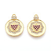 Brass Micro Pave Cubic Zirconia Pendants KK-N265-32G-1