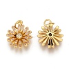 Brass Micro Pave Clear Cubic Zirconia Pendants ZIRC-B002-34G-H-2