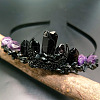 Dyed Natural Quartz & Amethyst Hair Bands PW-WGCBBD1-01-2
