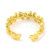 Butterfly Brass Micro Pave Clear Cubic Zirconia Open Cuff Rings for Women RJEW-U003-05G-3