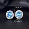 Brass Micro Pave Cubic Zirconia Stud Earrings for Women FF7693-2-1