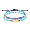 2Pcs 2 Styles Bohemian Fibre Woven Braided Bracelets Set SH5319-7-1