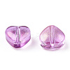 Transparent Spray Painted Glass Beads GLAA-R211-02-B06-2