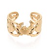 Ion Plating(IP) 304 Stainless Steel Cuff Open Rings for Women RJEW-N052-17G-2