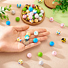 54Pcs 9 Styles Round Food Grade Eco-Friendly Silicone Beads SIL-TA0002-63-6