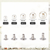 WADORN 260 Sets 5 Style ABS Imitation Pearl Garment Rivets FIND-WR0007-53-2
