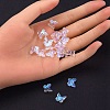 Transparent Spray Painted Glass Charms GLAA-YW0003-14-6