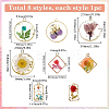 8Pcs 8 Styles Transparent Epoxy Resin Inner Flower Pendants RESI-SC0003-33-2