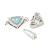 Rack Plating Brass Micro Pave Cubic Zirconia & Shell & Enamel Box Clasps KK-S373-05P-2