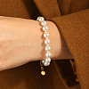Elegant Imitation Pearl 304 Stainless Steel Round Beads Bracelets for Women IR2181-1