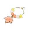 Autumn Theme Alloy Enamel with Glass Wine Glass Charms AJEW-SC0002-12-2