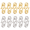 10Pcs 2 Colors 999 Fine Silver S Clasps STAS-PH0006-24-1