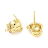 Bear Brass Micro Pave Clear Cubic Zirconia Stud Earring Findings KK-G547-05G-2