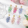Teardrop Glass Pendant Decorations HJEW-JM03256-1